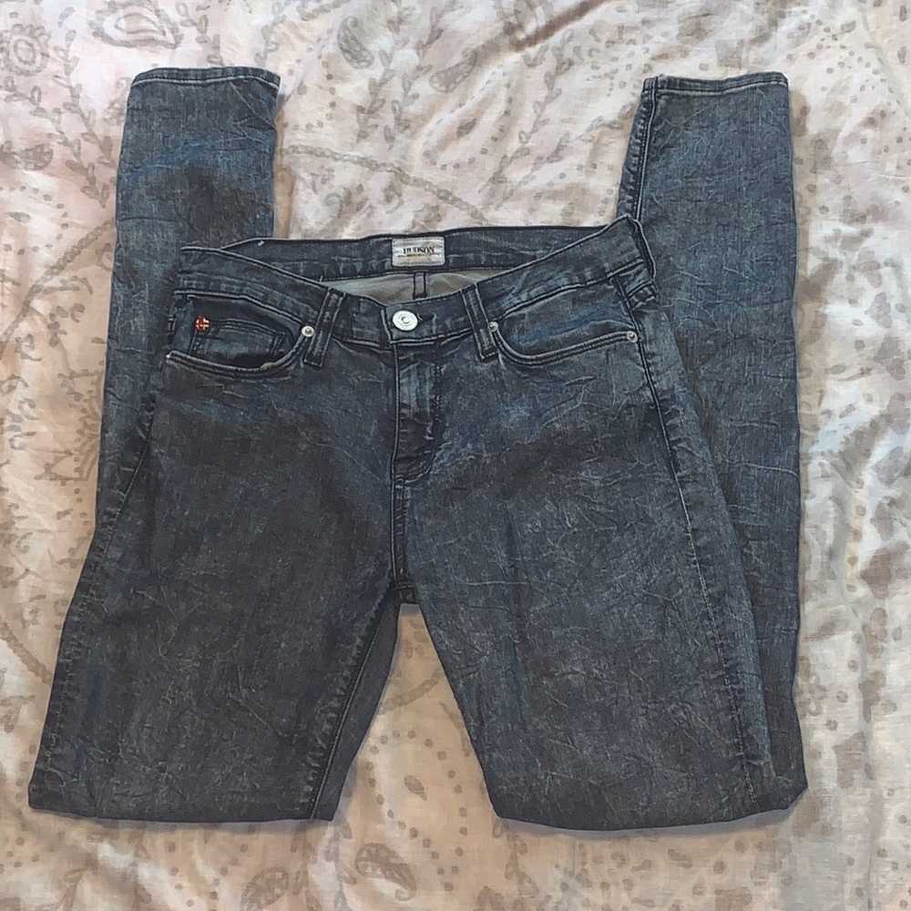 Hudson Nico Mid Rise Skinny Acid Wash Jeans Sz 26